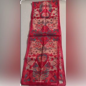 Dark Pink Floral Pattern Lightweight Women's Scarf